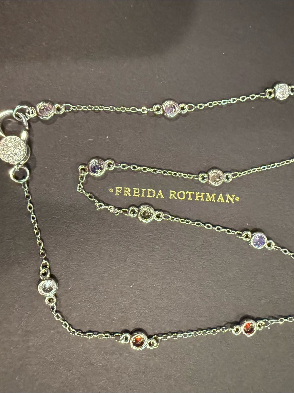 Multicolor Mini Bezel Station Necklace - Freida Rothman
